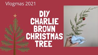 DIY Charlie Brown Christmas Tree  Vlogmas  1222021 [upl. by Jeffries]