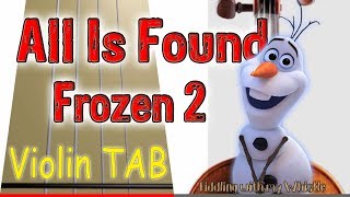 All Is Found  Frozen 2  Violin  Play Along Tab Tutorial [upl. by Goulette973]