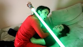 STAR WARS GIRLFRIEND LIGHTSABER BATTLE [upl. by Oby]