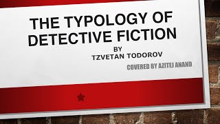 The Typology of Detective Fiction by Tzvetan Todorov [upl. by Acitel]