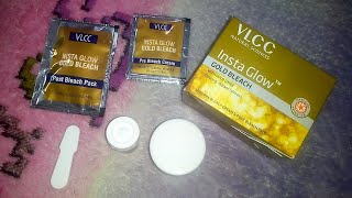 How to use PRE BLEACH CREAM amp POST BLEACH PACK VLCC NATURAL SCIENCES Insta Glow GOLD BLEACH [upl. by Lyram458]