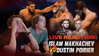 ISLAM MAKHACHEV DOES IT AGAIN  Dustin Poirier vs Islam Makhachev live reactions [upl. by Grimonia61]