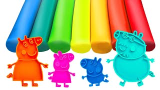 Aprende Los Colores con Moldes de Masa de Peppa Pig y su Familia  Video Educativo para Niños [upl. by Fulvi]