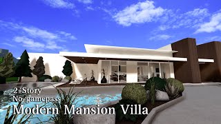 BLOXBURG Modern Mansion Villa  NoGamepass  Speedbuild  Roblox [upl. by Noyart]