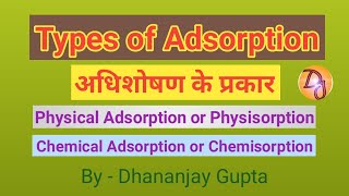 अधिशोषण के प्रकार  Types of Adsorption  Adsorption  अधिशोषण  रासोवशोषण  Chemisorption [upl. by Rovelli]