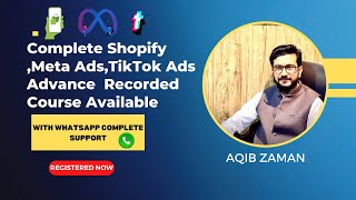 complete recorded course available shopify meta adstiktok ads  local Ecommerce experts [upl. by Eedak]