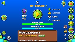 X by TriAxis amp TamaN COMPLETEDGeometry DashMy first EASY demon [upl. by Atidnan]