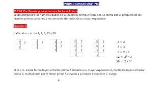 MINIMO COMUN MULTIPLO [upl. by Moriarty]