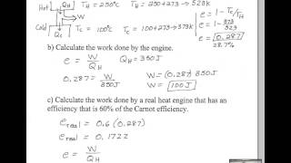 Carnot Engine Efficiency Work Done [upl. by Suzy928]