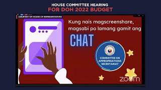 House committee hearing for the DOH 2022 budget [upl. by Tempest]