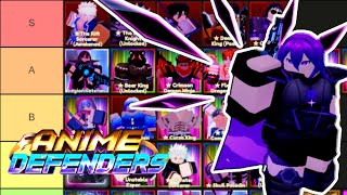 Update 3 Tier List  Anime Defenders [upl. by Ettenhoj568]