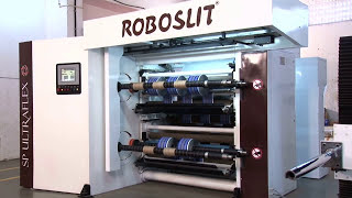 ROBOSLIT ® OHP  Dual Turret Slitter Rewinder with Over Head Path [upl. by Weibel944]