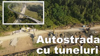 Autostrada cu tuneluri Se lucrează Holdea imagini aeriene [upl. by Ambrosia]