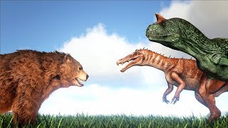 Direbear VS Carno amp Baryonyx  ARK Survival Evolved  Cantex [upl. by Merri]