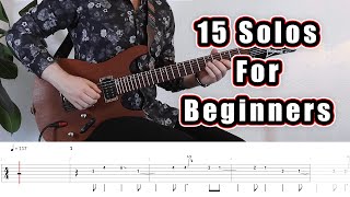 15 Guitar Solos for Beginners with Tabs [upl. by Sivart]