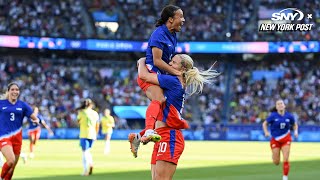 The US Women win soccer gold at the Olympics for the first time since 2012 [upl. by Naget]