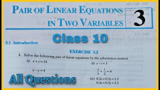 Class 10 Ex 32 Q1 Q2 Linear Equations in two variables Chapter 3 NEW CBSE NCERT Syllabus Rajmith [upl. by Thera]