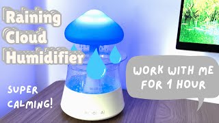 Raining Cloud Humidifier with Night Light relaxfocus time with me 1hour [upl. by Lennox]