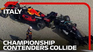 Verstappen amp Hamilton Clash at Monza  2021 Italian Grand Prix [upl. by Adelaja518]