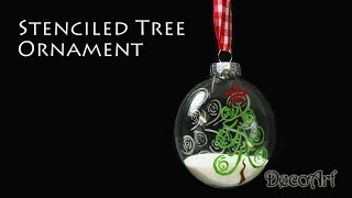 DIY Stenciled Tree Ornament  DecoArt® [upl. by Ocsinarf209]