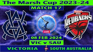 Victoria vs South Australia  VIC v SAU  The Marsh One Day Cup 202324  Cricket Info Live [upl. by Lleumas230]