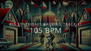 80s Synthwave 1  C Minor to G Minor Backing Track  105 BPM [upl. by Vihs]