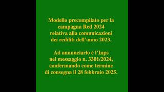 Modello precompilato per Campagna Red 2024 di pensionati e percettori prestazioni legate al reddito [upl. by Atinnek]