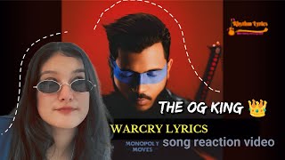 Warcry song reaction video  King  Pratikreeya  Reaction Video [upl. by Noeht349]