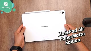 Huawei MatePad Air PaperMatte Edition  Unboxing en español [upl. by Salokcin]