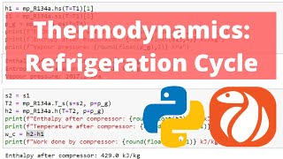 Calculating the Coefficient of Performance of an ideal refrigeration cycle  Python Thermodynamics [upl. by Burrow337]