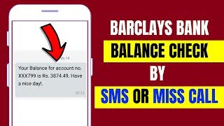 How to Check Barclays Bank Balance Through SMSMiss Call  Barclays Bank Balance Check Online 2019 [upl. by Randie587]