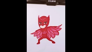 How to draw Pj Masks Owlette AmayaPijamaskeliler Baykuş Kız Çizimi Draw Çizim Kalestukella [upl. by Poul]