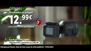 Lidl Tensiomètre de poignet Sanitas quotlundi 1er mars 2021quot Pub 30s [upl. by Nmutua865]