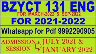 BZYCT 131 Solved Assignment 202122 in English  bscg ignou solved assignment 202122 [upl. by Ennad455]