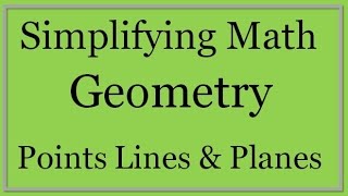 Geometry Lesson 1 Points Lines and Planes Simplifying Math [upl. by Victor231]