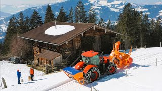 Winterdienst in den Alpen  Wie funktioniert eine Schneefräse Vorstellung Kahlbacher Traktor Kubota [upl. by Lliw]