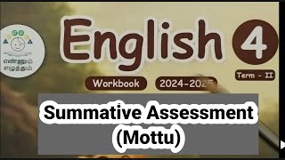 4th standard English term 2 summative assessment mottu workbook answers 2024 2025 ennum ezhuthum [upl. by Fishbein]