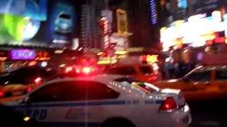 NYPD Code 3 in Times Square with Rumbler Siren [upl. by Weisburgh]