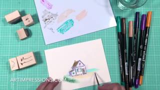 Ai Watercolor Mini Project  Cottage by the Beach [upl. by Delphine]