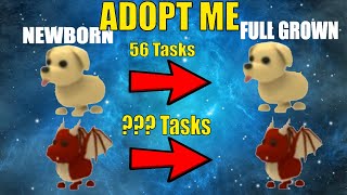 The amount of tasks it takes to get to full grown  Roblox Adopt Me [upl. by Arlinda]