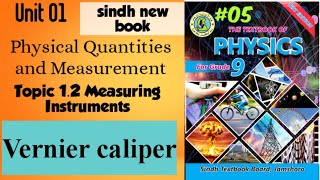 Vernier Caliper  Unit 1 Physical quantities and Measurement  Class 9 Physics Sindh [upl. by Elladine]