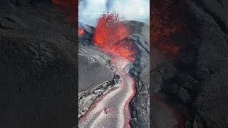 Drone captures volcanic eruption in Iceland [upl. by Gredel504]