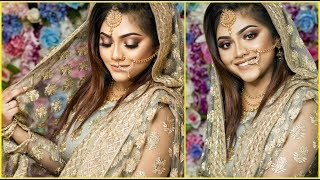 Simple amp Elegant AkdhBridal Makeup Tutorial  Halo Smokey eyesNude Lips Raisa Naushin [upl. by Ruder223]