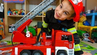 Fire Trucks for Kids Emergency Vehicles amp Firefighter Costume Pretend Play  JackJackPlays [upl. by Anelav128]