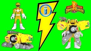 IMAGINEXT MIGHTY MORPHIN POWER RANGERS TOYS YELLOW RANGER BATTLE ARMOR WITH TERROR TOAD SPIDERBRAINZ [upl. by Assilram]