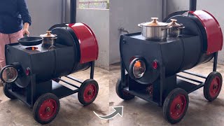 Wood stove with oven perfect for indoor and outdoor use  FIRST CREATIVE IDEAS 2023 [upl. by Alley]