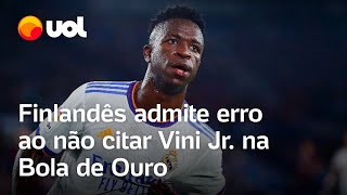 Vini Jr jornalista finlandês admite erro ao não citar atacante do Real Madrid na Bola de Ouro [upl. by Esoj]