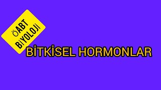 50 BİTKİSEL HORMONLAR  ÖABT BİYOLOJİ [upl. by Germaine]