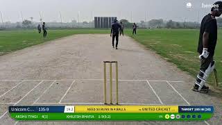 Live Cricket Match  UNITED CRICKET CHAMPS vs Unicorn Cricket Club  10Nov24 0702 AM 20 overs  C [upl. by Repip]