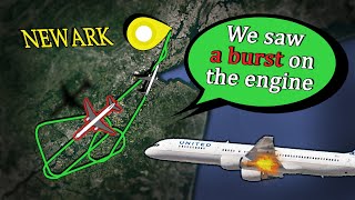 ENGINE COMPRESSOR STALL  United B757 Emergency Return to Newark [upl. by Assilana]